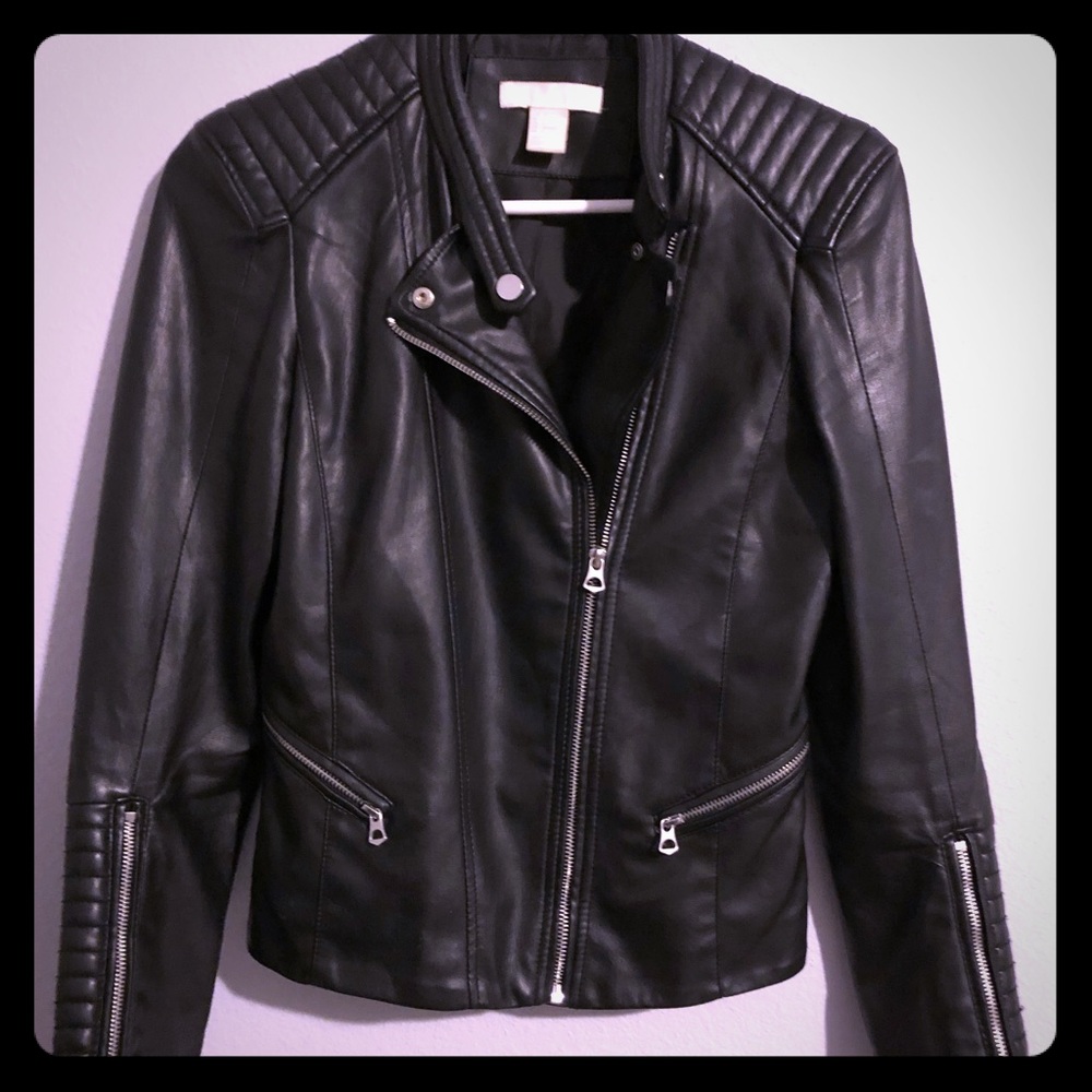 H&M jacket faux leather size 4